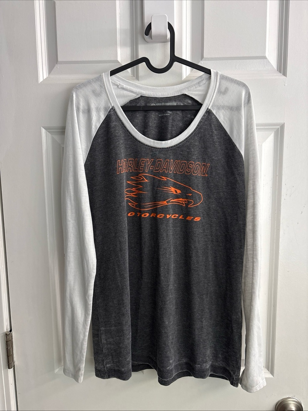 Harley-Davidson Gray and White Crewneck Tee with Logo